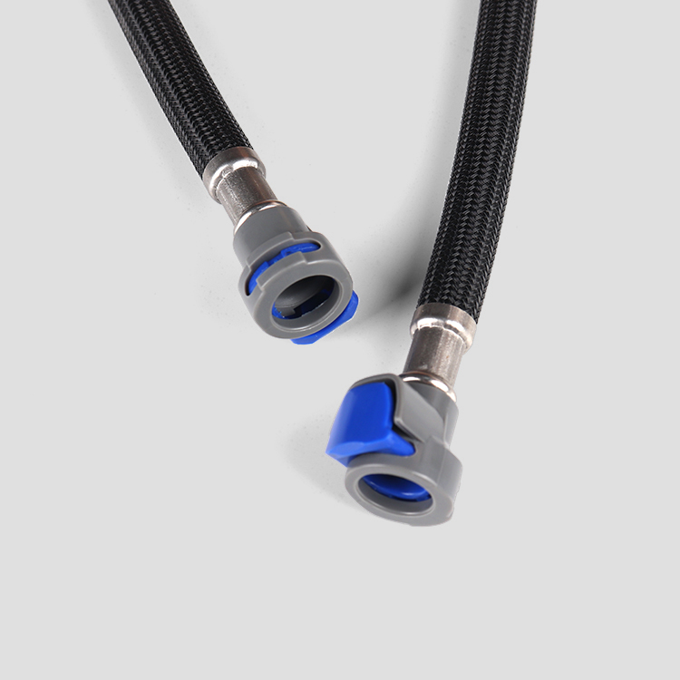 Double-headed metal braided hose